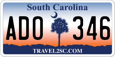 SC license plate ADO346