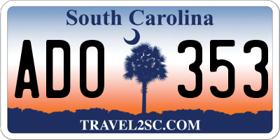 SC license plate ADO353