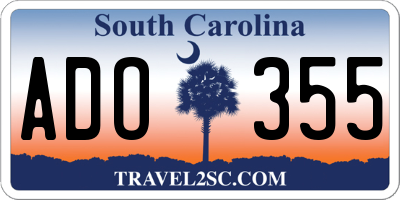 SC license plate ADO355