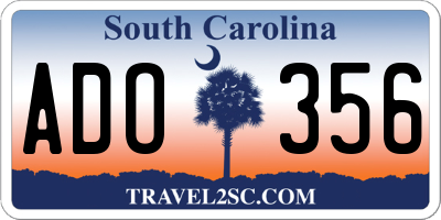 SC license plate ADO356
