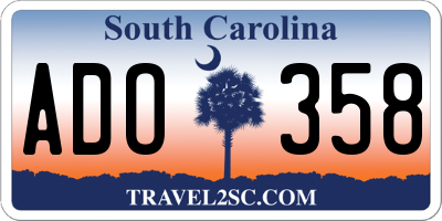 SC license plate ADO358