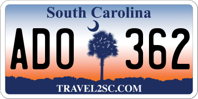 SC license plate ADO362