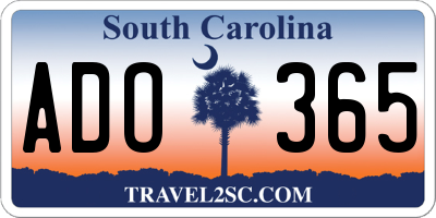 SC license plate ADO365