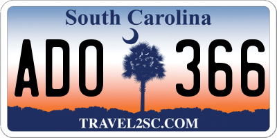 SC license plate ADO366