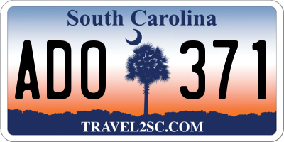 SC license plate ADO371