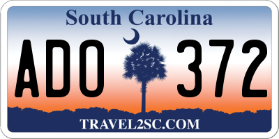 SC license plate ADO372