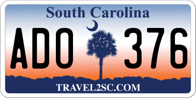SC license plate ADO376
