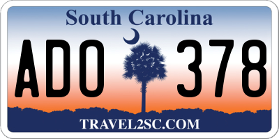 SC license plate ADO378