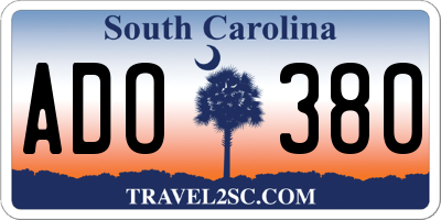 SC license plate ADO380