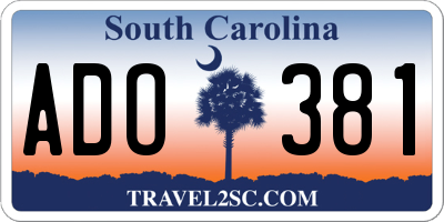 SC license plate ADO381