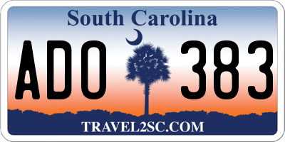 SC license plate ADO383