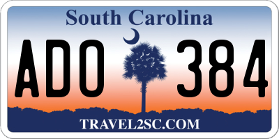 SC license plate ADO384
