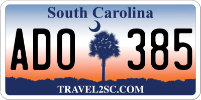 SC license plate ADO385