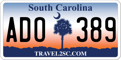SC license plate ADO389