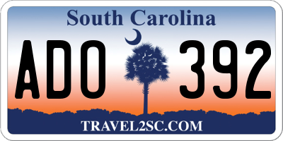 SC license plate ADO392