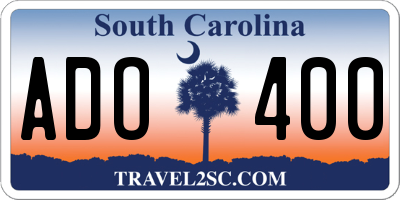 SC license plate ADO400