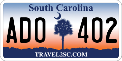 SC license plate ADO402