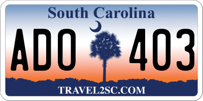 SC license plate ADO403