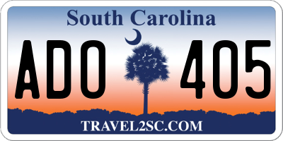SC license plate ADO405