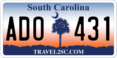 SC license plate ADO431