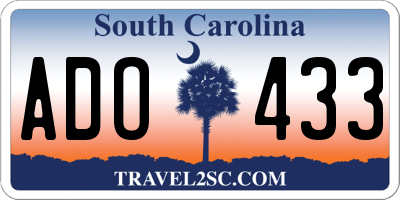 SC license plate ADO433