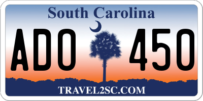 SC license plate ADO450