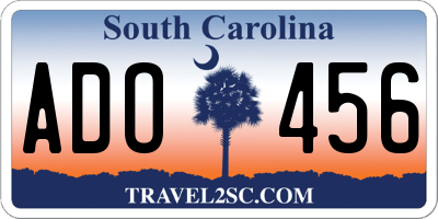 SC license plate ADO456