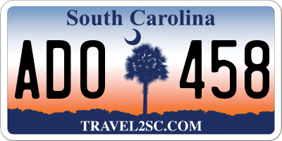 SC license plate ADO458
