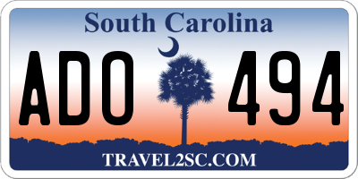 SC license plate ADO494