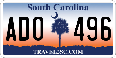 SC license plate ADO496