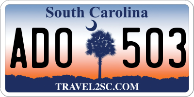 SC license plate ADO503