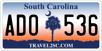SC license plate ADO536
