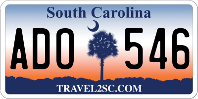 SC license plate ADO546