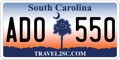 SC license plate ADO550