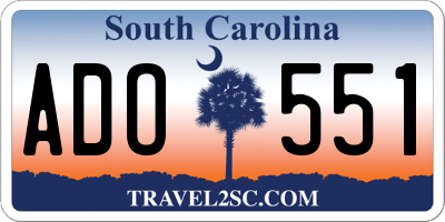 SC license plate ADO551
