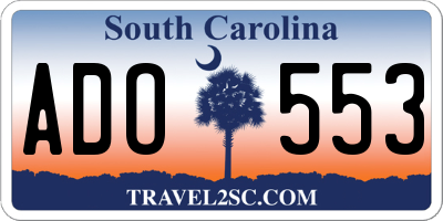 SC license plate ADO553