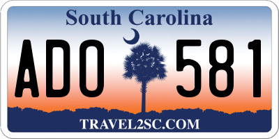 SC license plate ADO581