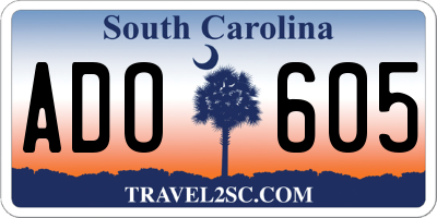 SC license plate ADO605
