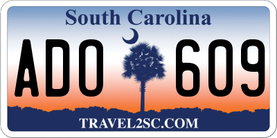 SC license plate ADO609