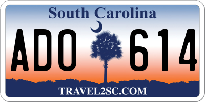 SC license plate ADO614