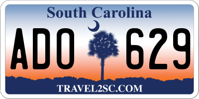 SC license plate ADO629