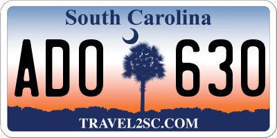 SC license plate ADO630