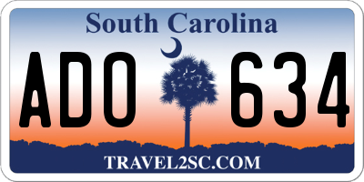 SC license plate ADO634