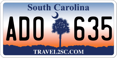 SC license plate ADO635