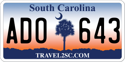 SC license plate ADO643