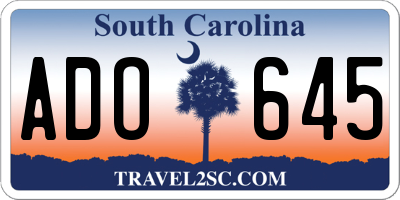 SC license plate ADO645