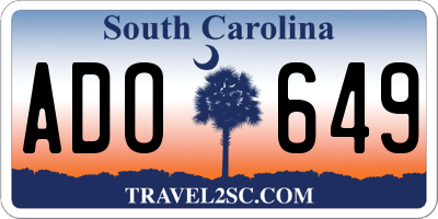 SC license plate ADO649