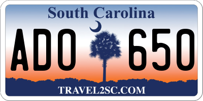 SC license plate ADO650