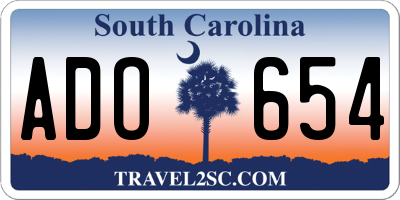 SC license plate ADO654
