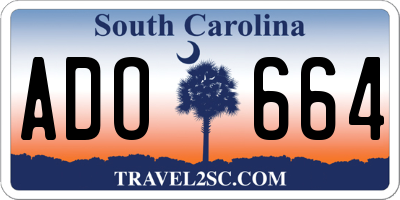 SC license plate ADO664